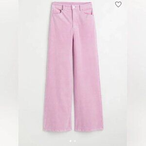 H&M Pink Corduroy Wide Leg Pants